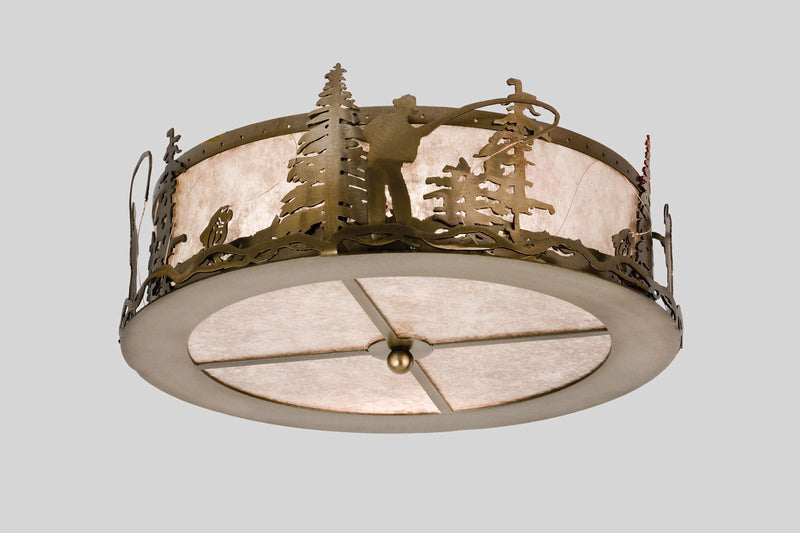 Meyda Tiffany 24468 Two Light Flushmount, Antique Copper
