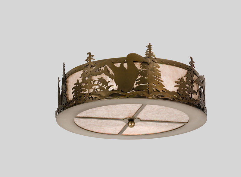 Meyda Tiffany 24469 Two Light Flushmount, Antique Copper
