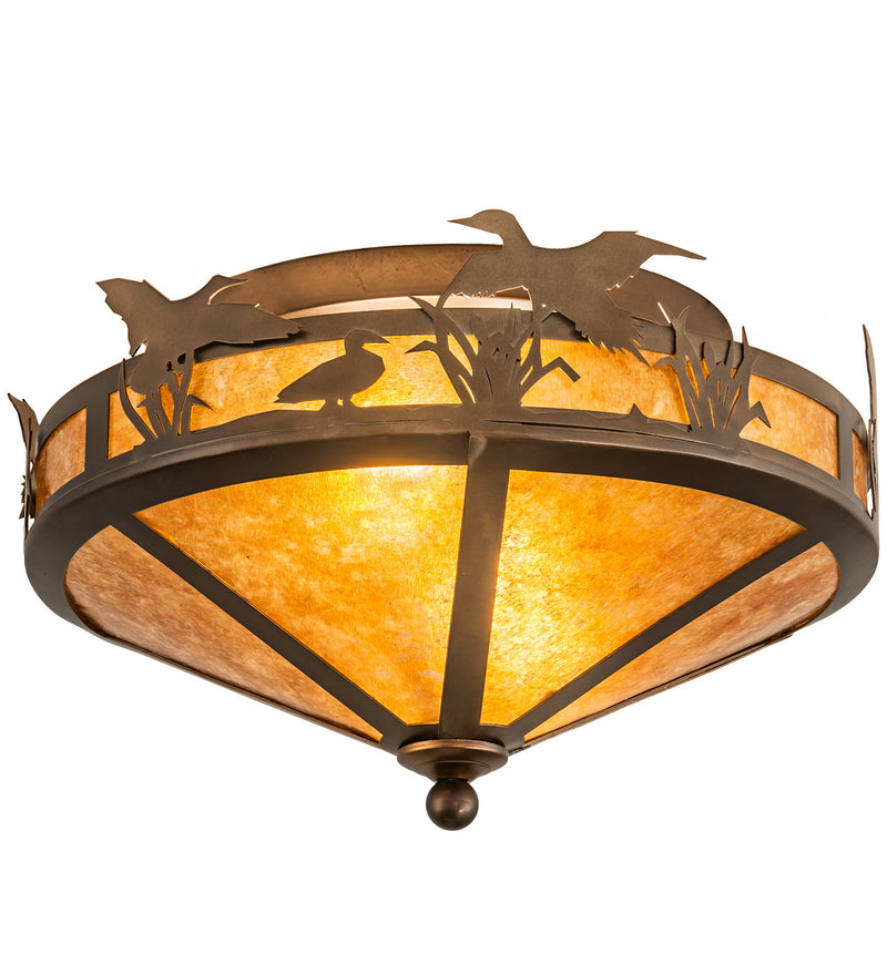Meyda Tiffany 26389 Two Light Flushmount, Antique Copper