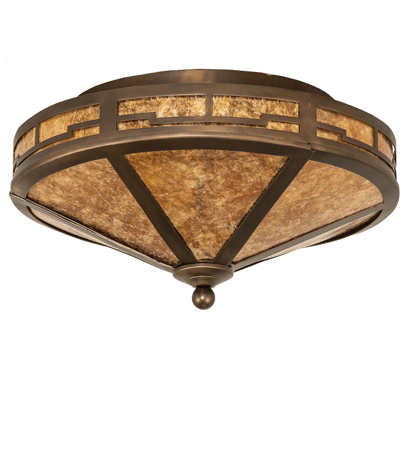 Meyda Tiffany 26390 Two Light Flushmount, Antique Copper