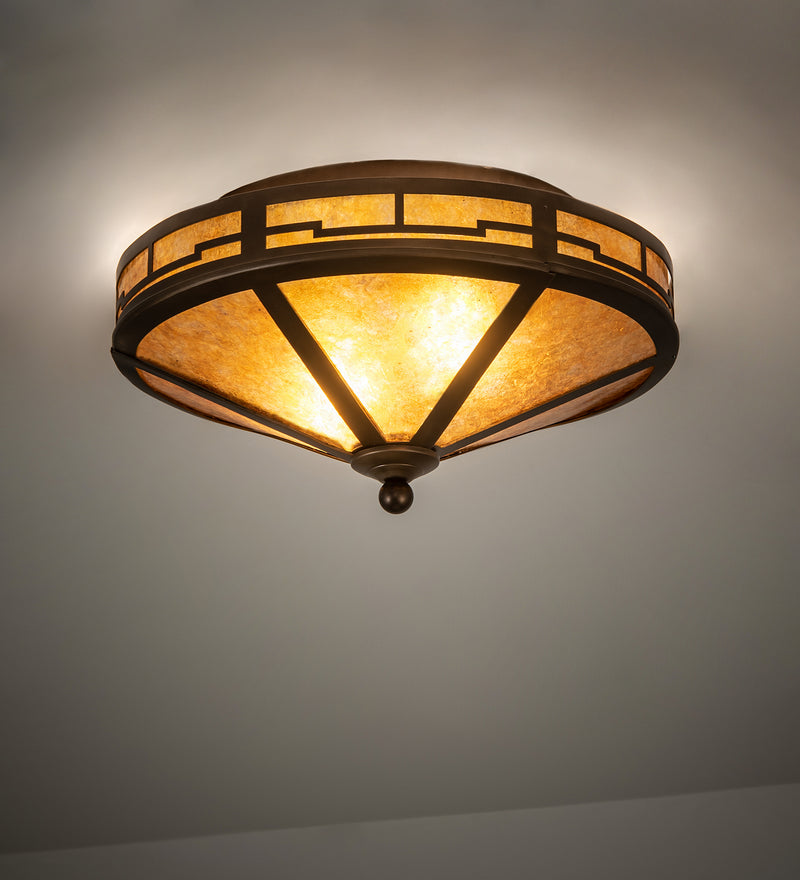 Meyda Tiffany 26390 Two Light Flushmount, Antique Copper