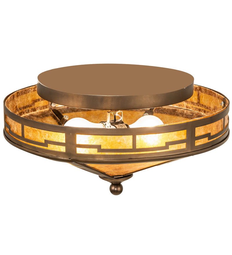 Meyda Tiffany 26390 Two Light Flushmount, Antique Copper