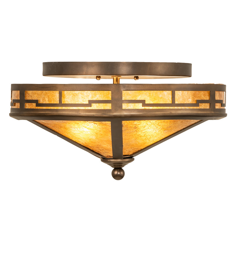 Meyda Tiffany 26390 Two Light Flushmount, Antique Copper