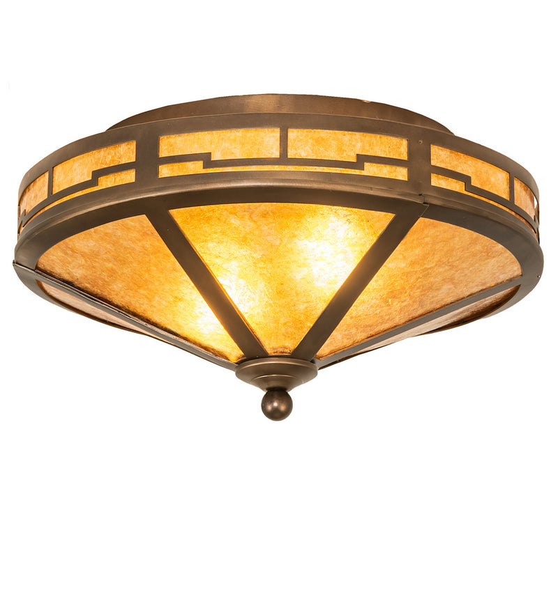 Meyda Tiffany 26390 Two Light Flushmount, Antique Copper