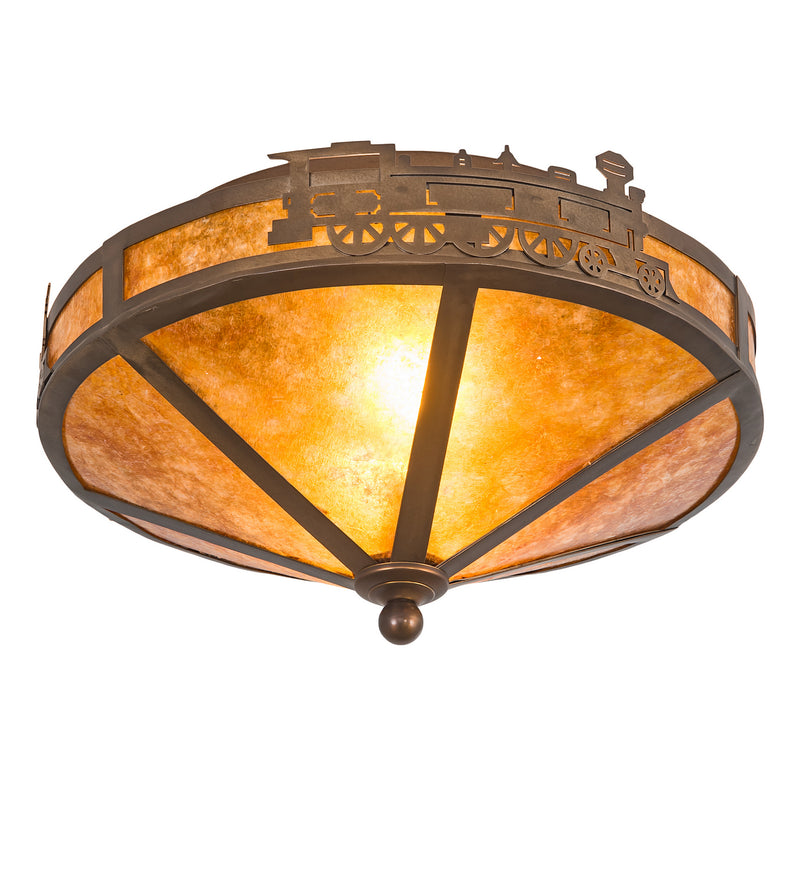 Meyda Tiffany 26391 Two Light Flushmount, Antique Copper