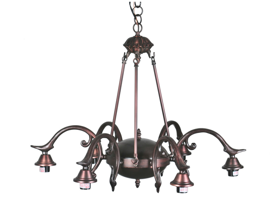 Meyda Tiffany 26944 Six Light Chandelier Hardware, Mahogany Bronze