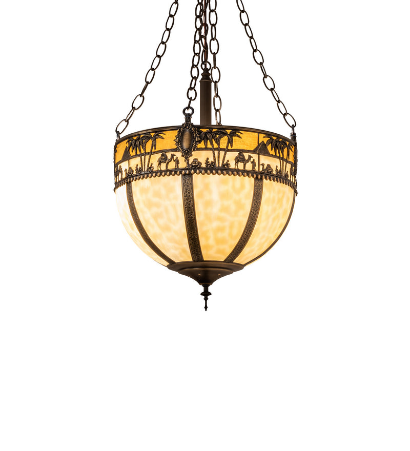 Meyda Tiffany 27778 Four Light Inverted Pendant, Craftsman Brown,Oil Rubbed Bronze