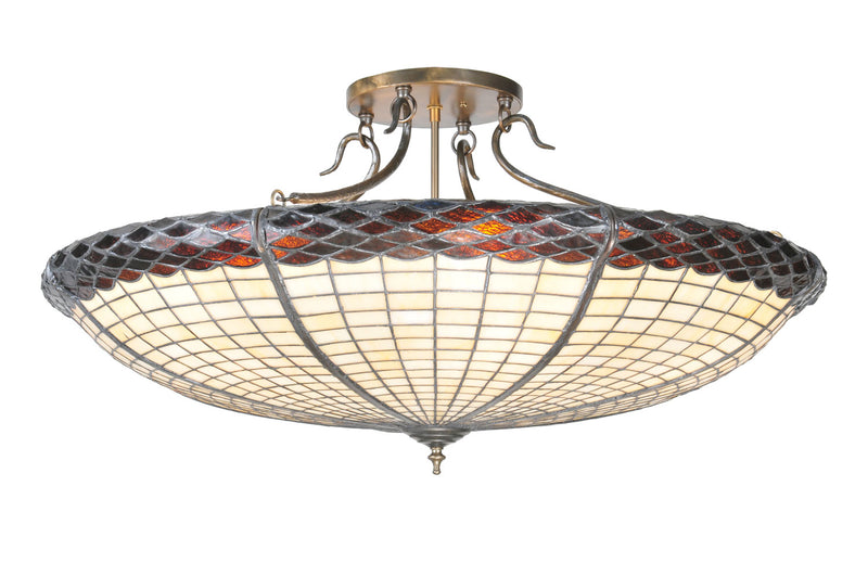 Meyda Tiffany 38484 Six Light Semi-Flushmount, Antique Copper