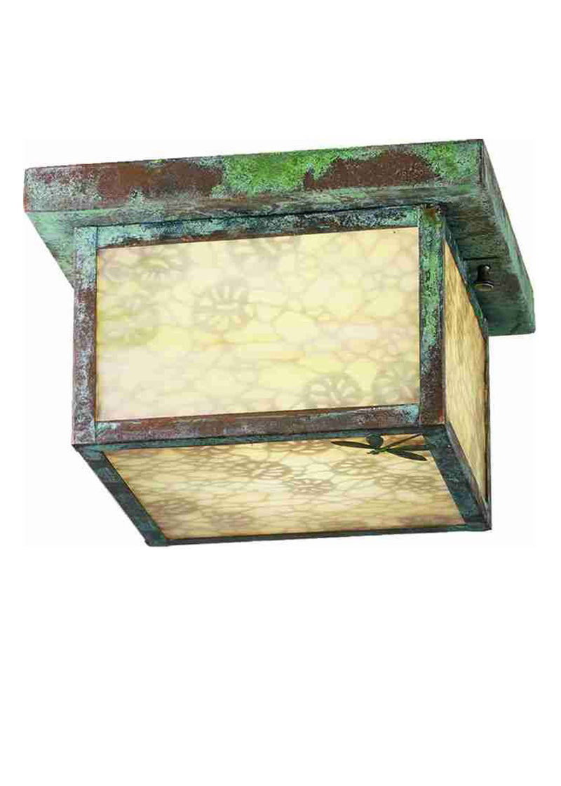 Meyda Tiffany 38507 One Light Flushmount, Verdigris