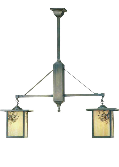 Meyda Tiffany 52189 Two Light Island Pendant, Verdigris