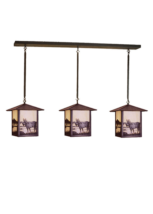 Meyda Tiffany 57161 Three Light Island Pendant, Rust