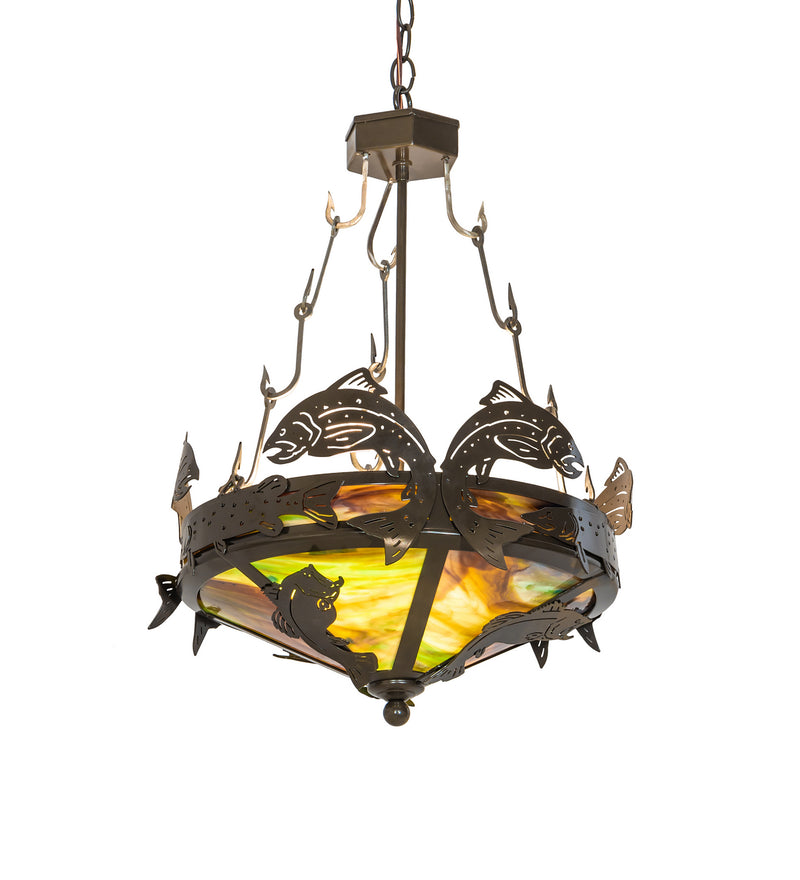 Meyda Tiffany 65041 Two Light Inverted Pendant, Timeless Bronze