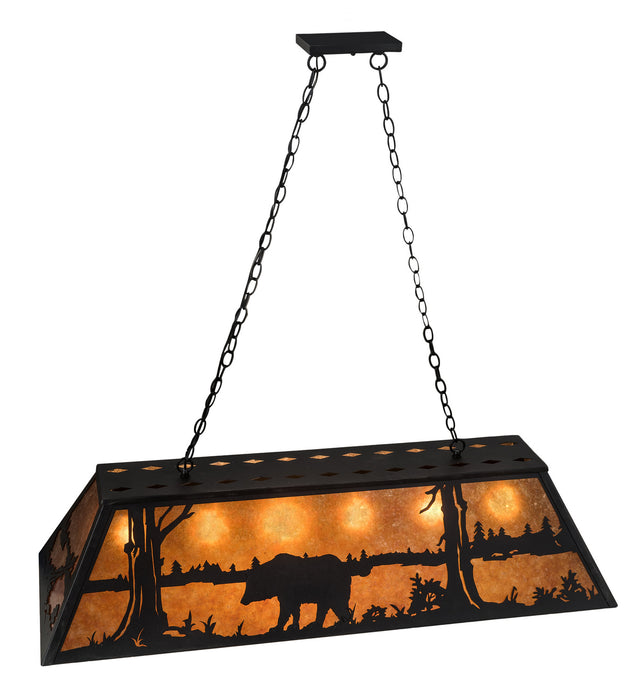 Meyda Tiffany 66210 Six Light Oblong Pendant, Textured Black