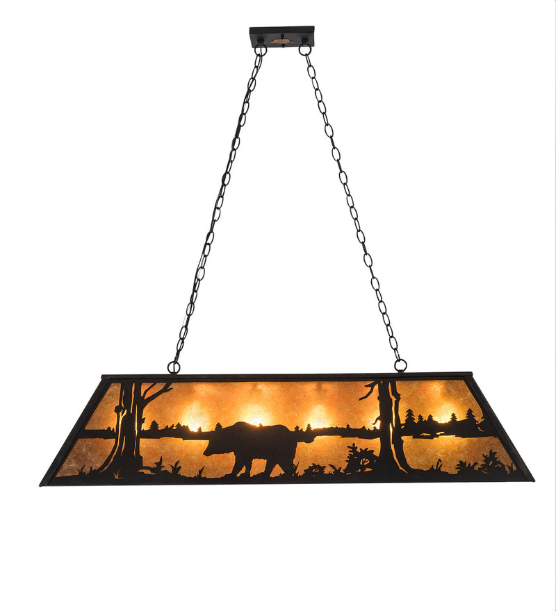 Meyda Tiffany 66210 Six Light Oblong Pendant, Textured Black