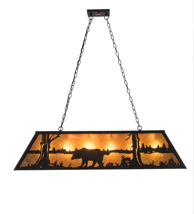 Meyda Tiffany 66210 Six Light Oblong Pendant, Textured Black