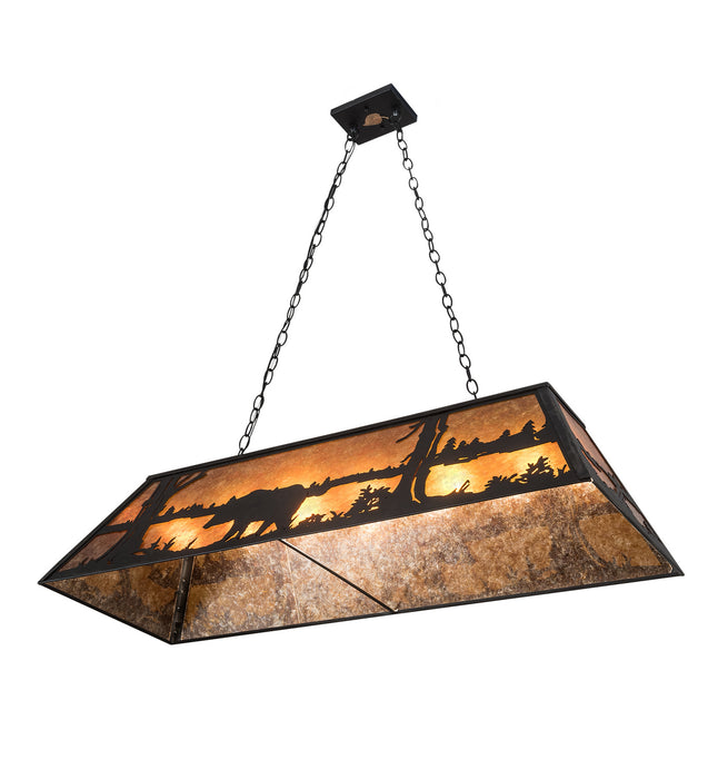 Meyda Tiffany 66210 Six Light Oblong Pendant, Textured Black
