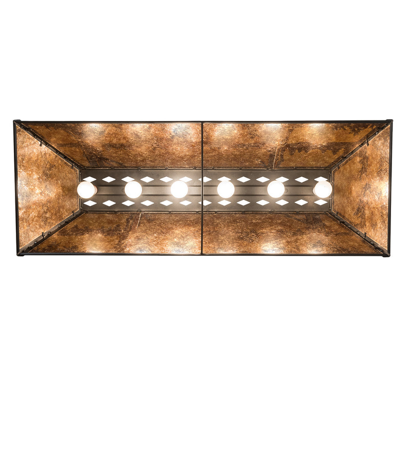 Meyda Tiffany 66210 Six Light Oblong Pendant, Textured Black