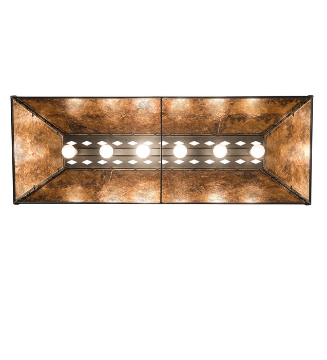 Meyda Tiffany 66210 Six Light Oblong Pendant, Textured Black