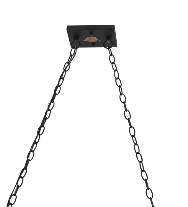Meyda Tiffany 66210 Six Light Oblong Pendant, Textured Black