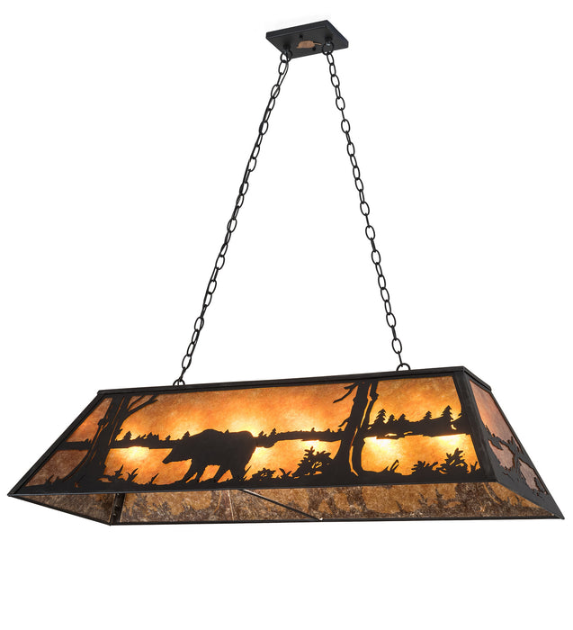 Meyda Tiffany 66210 Six Light Oblong Pendant, Textured Black
