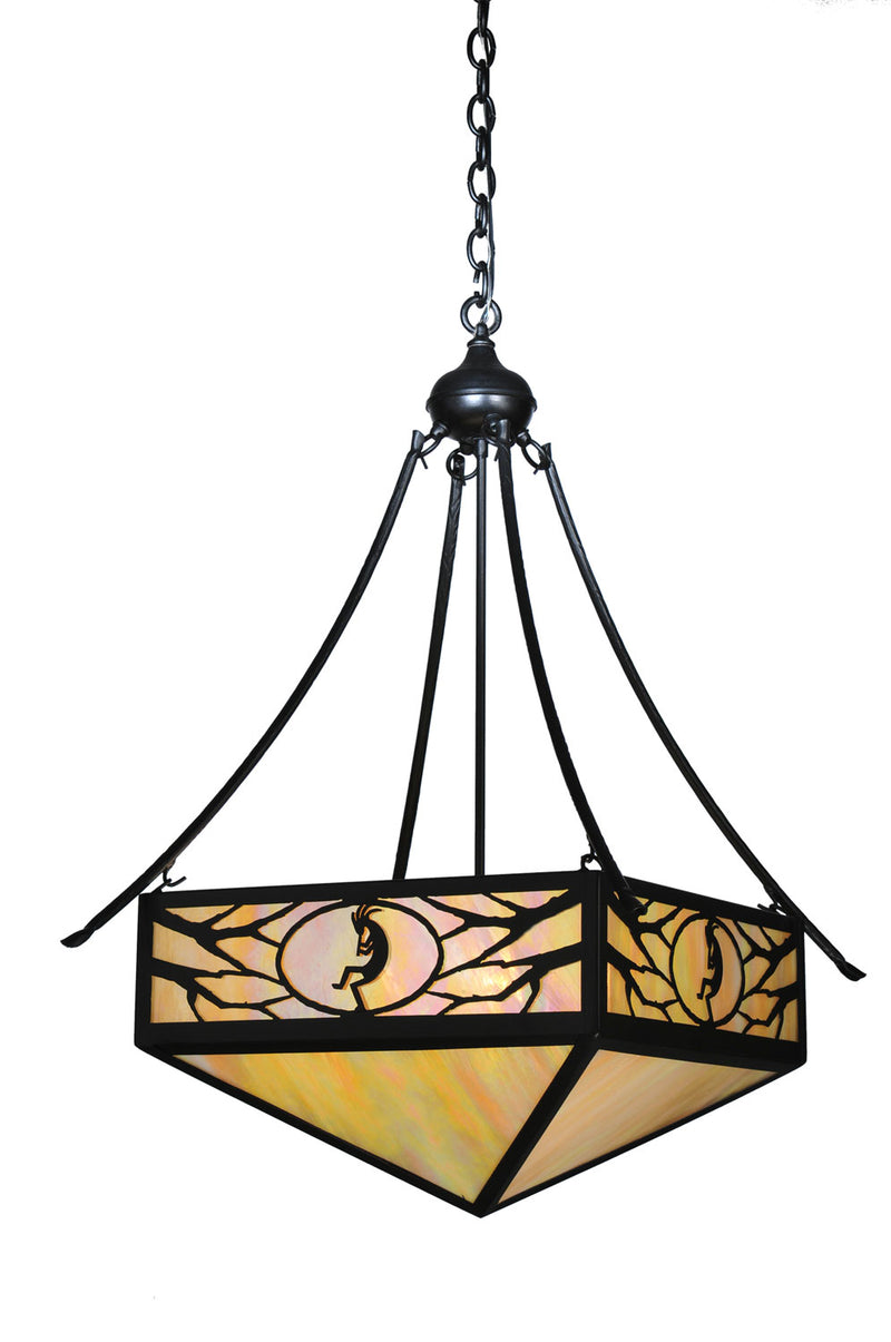 Meyda Tiffany 68071 Four Light Inverted Pendant, Textured Black