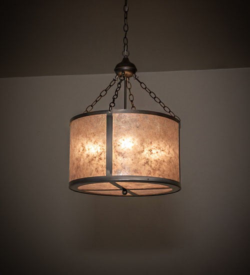 Meyda Tiffany 68316 Four Light Pendant, Industrial Steel