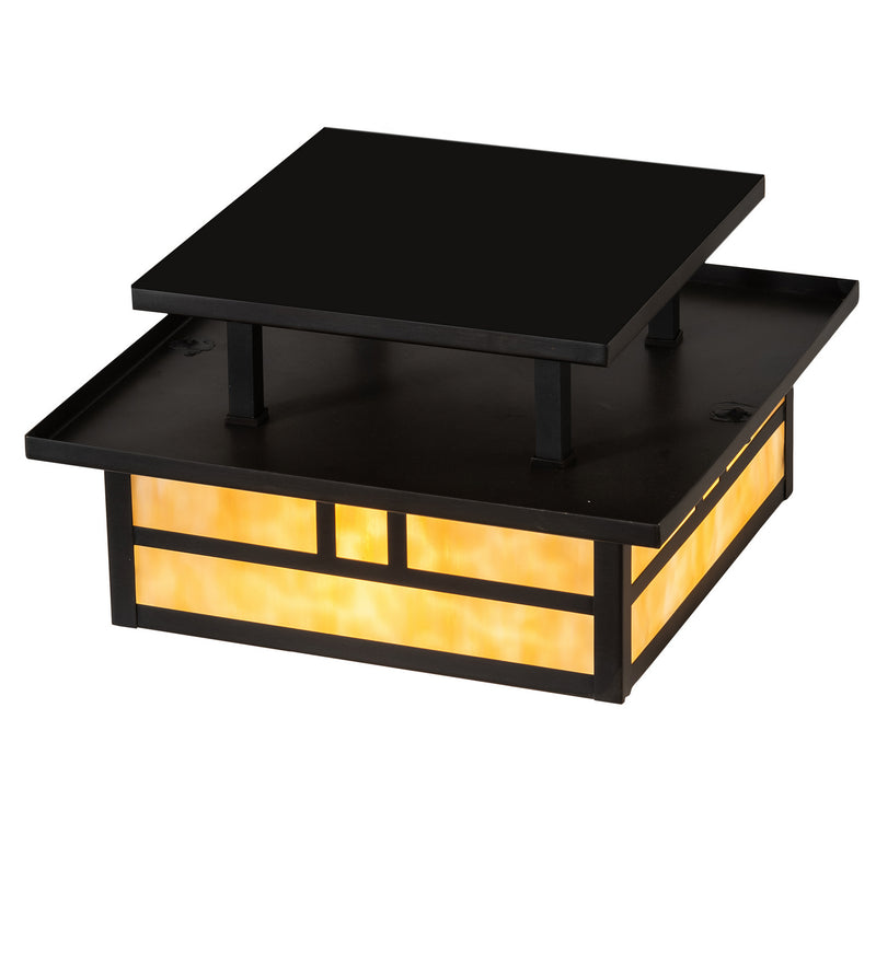 Meyda Tiffany 70050 Two Light Flushmount, Craftsman Brown