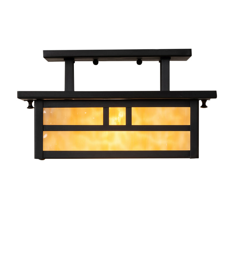 Meyda Tiffany 70050 Two Light Flushmount, Craftsman Brown