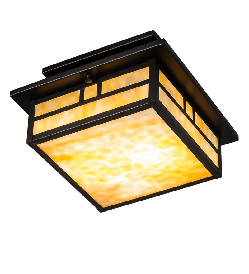 Meyda Tiffany 70050 Two Light Flushmount, Craftsman Brown