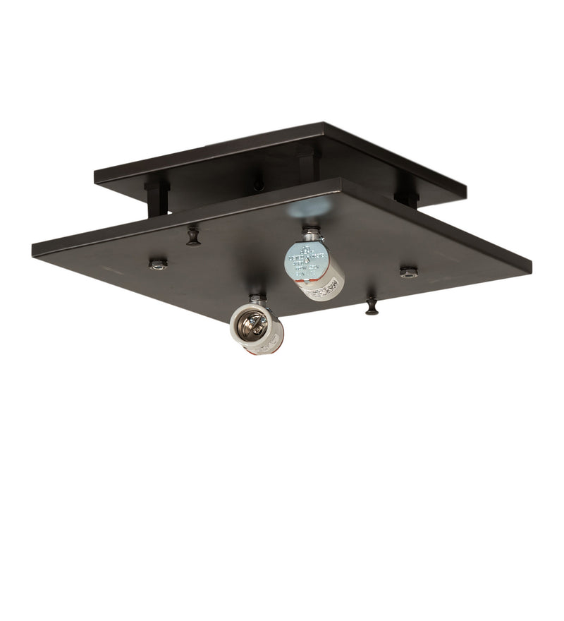 Meyda Tiffany 70050 Two Light Flushmount, Craftsman Brown