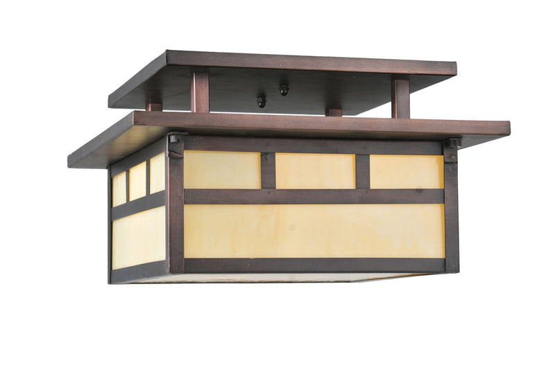 Meyda Tiffany 70050 Two Light Flushmount, Craftsman Brown