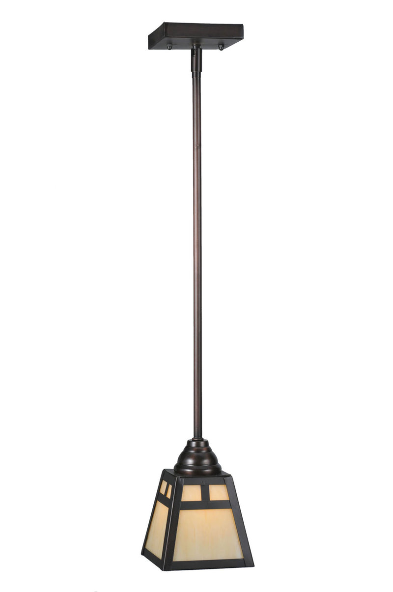Meyda Tiffany 70059 One Light Mini Pendant, Craftsman Brown