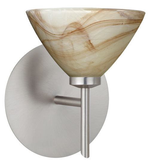 Besa 1SW-174383-SN One Light Wall Sconce, Satin Nickel