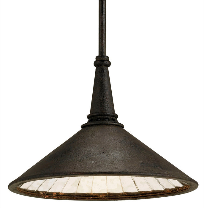Currey and Company 9056 One Light Pendant, MolÃ© Black/Antique Mirror