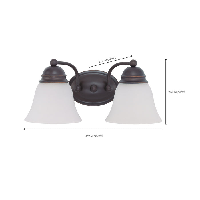 Nuvo Lighting 60-3166 Two Light Vanity, Mahogany Bronze
