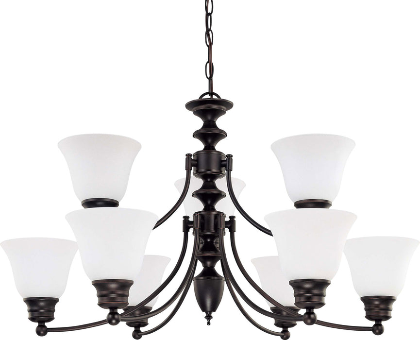 Nuvo Lighting 60-3171 Nine Light Chandelier, Mahogany Bronze