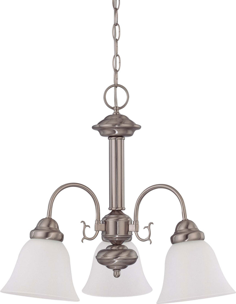 Nuvo Lighting 60-3241 Three Light Chandelier, Brushed Nickel