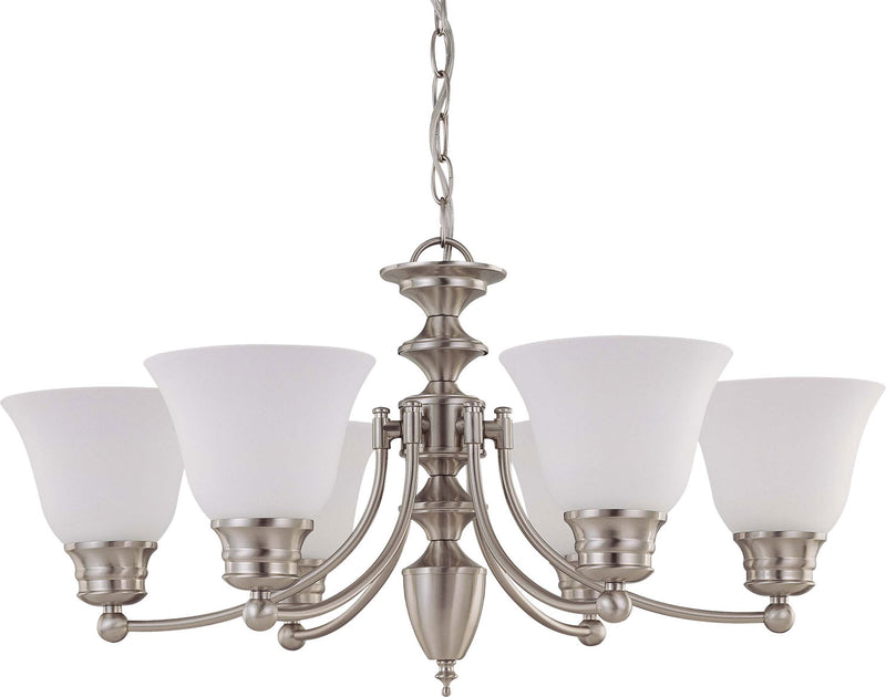 Nuvo Lighting 60-3255 Six Light Chandelier, Brushed Nickel
