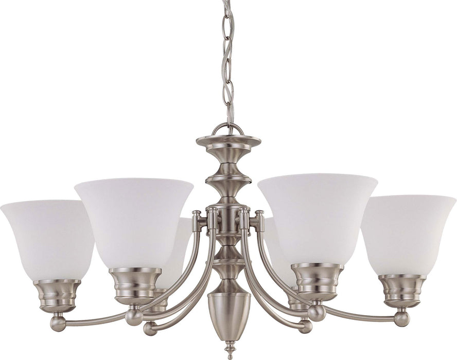 Nuvo Lighting 60-3255 Six Light Chandelier, Brushed Nickel