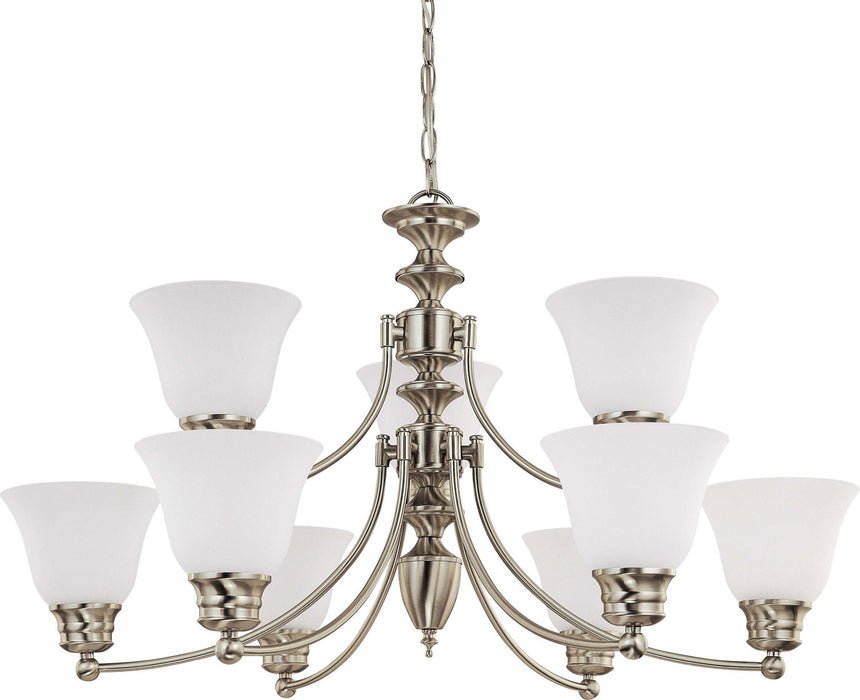 Nuvo Lighting 60-3256 Nine Light Chandelier, Brushed Nickel