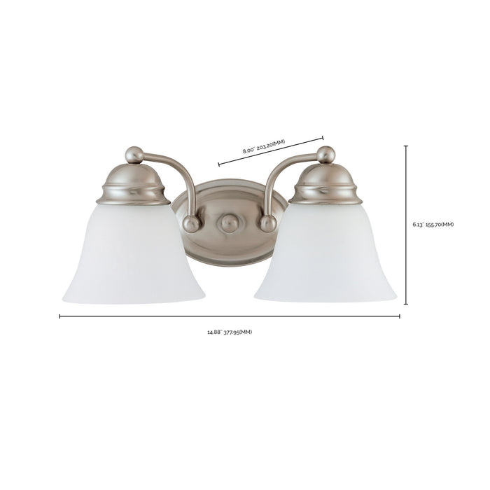 Nuvo Lighting 60-3265 Two Light Vanity, Brushed Nickel