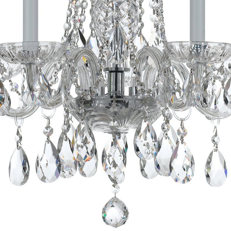 Crystorama 1061-CH-CL-MWP Five Light Mini Chandelier, Polished Chrome