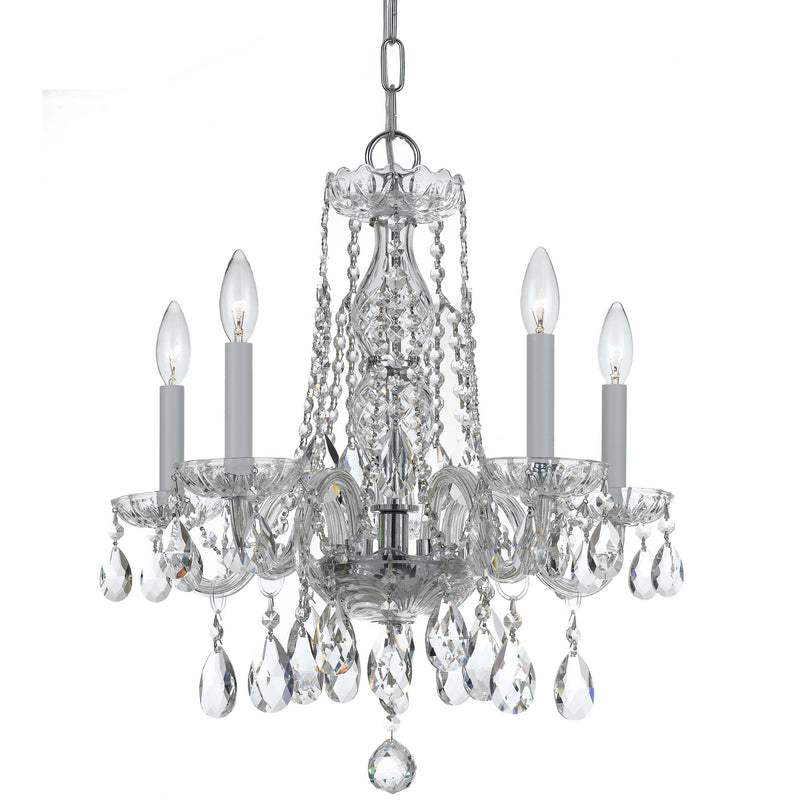 Crystorama 1061-CH-CL-MWP Five Light Mini Chandelier, Polished Chrome