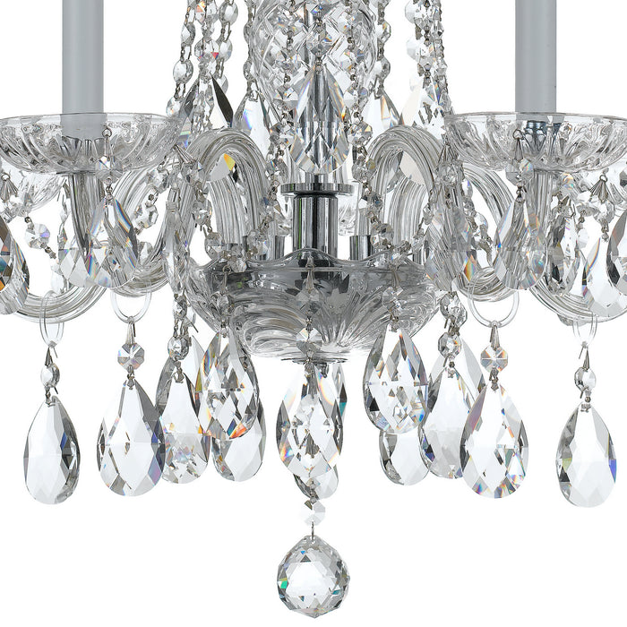 Crystorama 1061-CH-CL-S Five Light Mini Chandelier, Polished Chrome