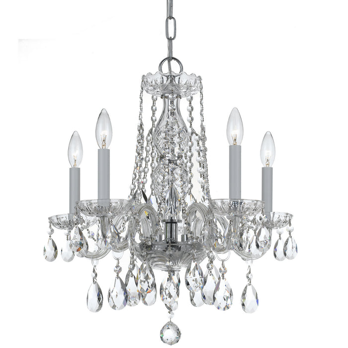 Crystorama 1061-CH-CL-S Five Light Mini Chandelier, Polished Chrome
