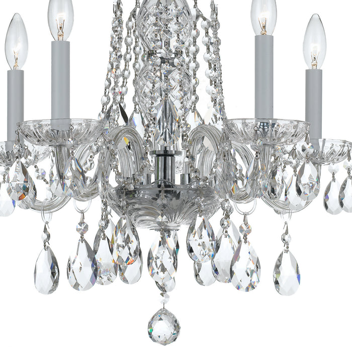 Crystorama 1061-CH-CL-SAQ Five Light Mini Chandelier, Polished Chrome
