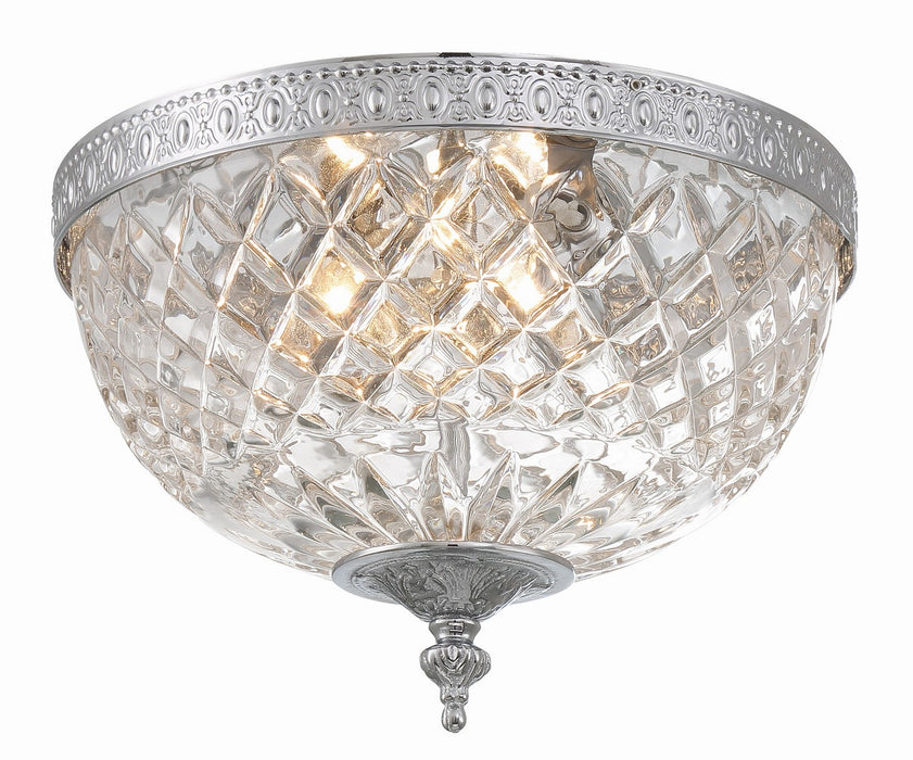 Crystorama 117-10-CH Two Light Flush Mount, Polished Chrome