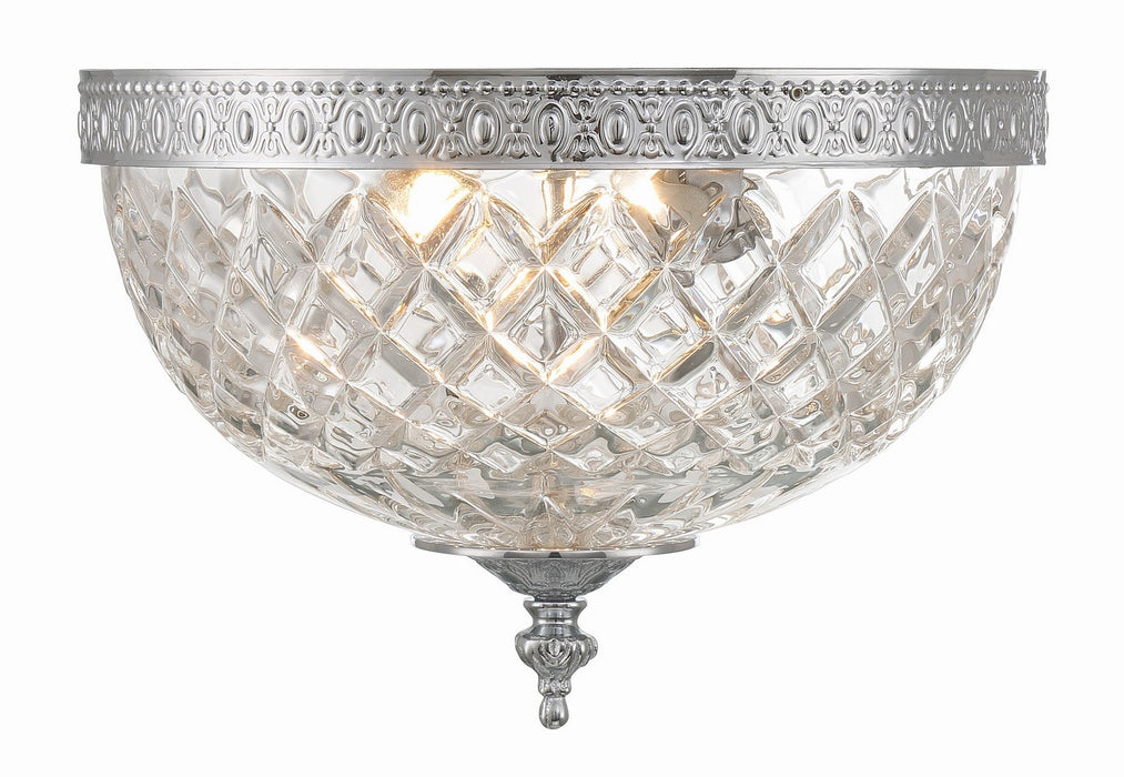Crystorama 117-10-CH Two Light Flush Mount, Polished Chrome