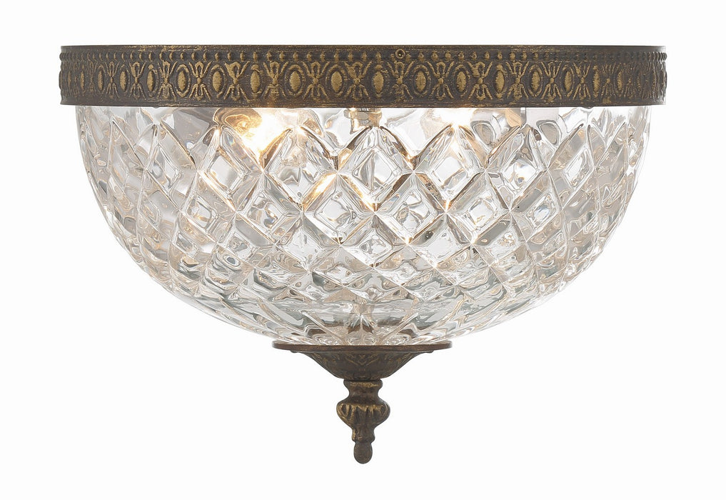 Crystorama 117-10-EB Two Light Flush Mount, English Bronze