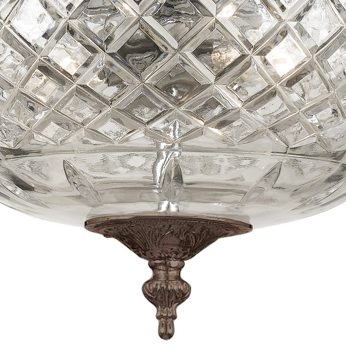 Crystorama 117-12-EB Three Light Flush Mount, English Bronze